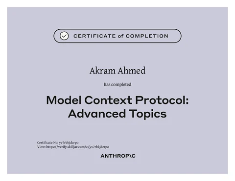 Model Context Protocol: Advanced Topics, Anthropic